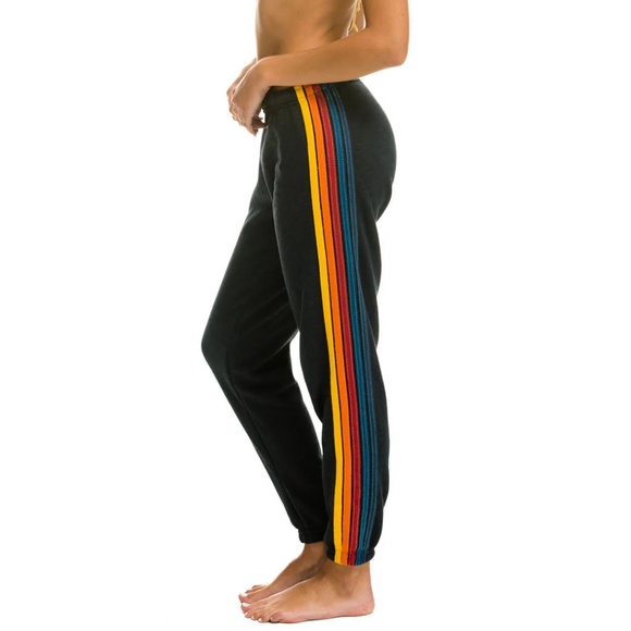Aviator Nation 5 Stripe Sweatpant - Charcoal XL Unisex - Picture 1 of 5